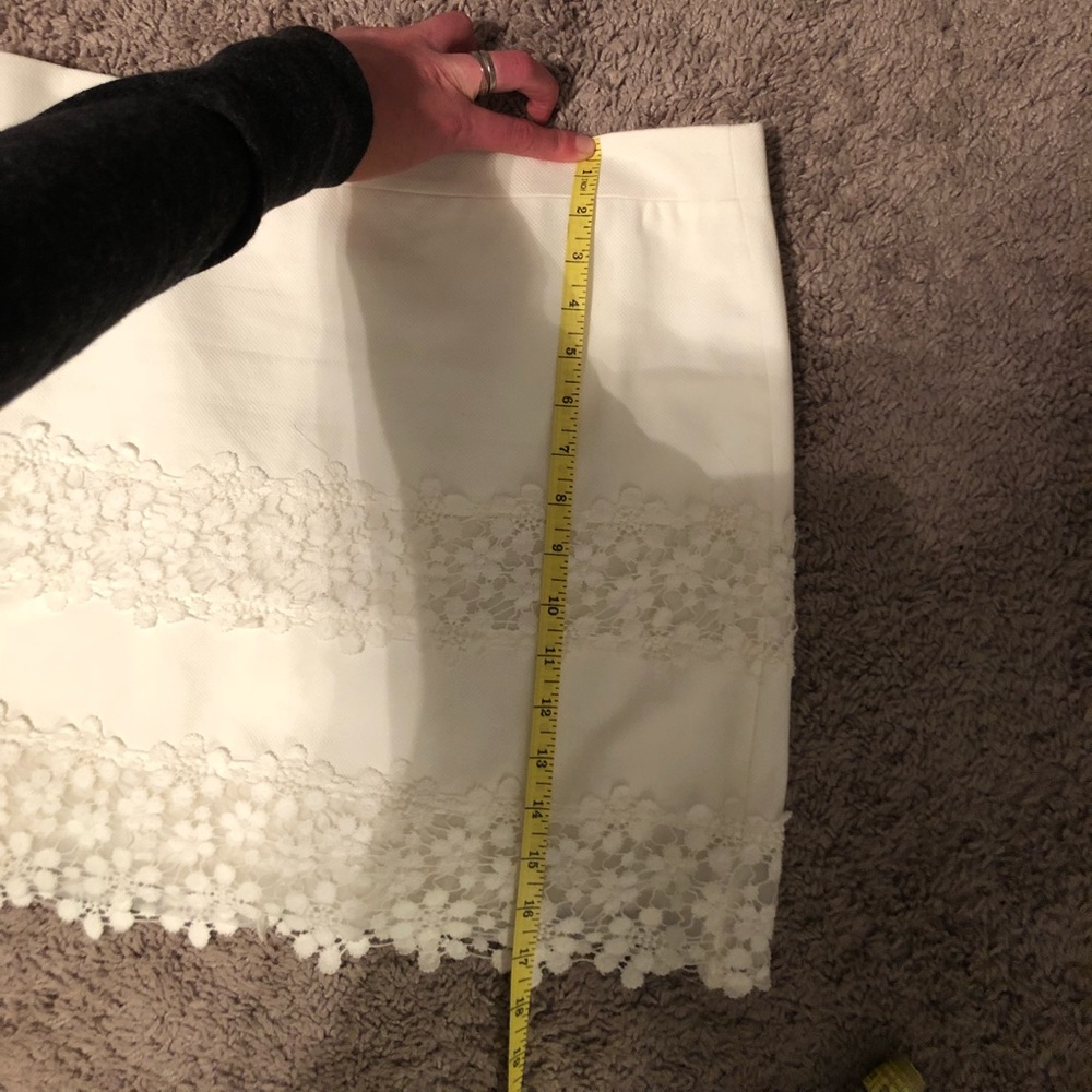 White with lace midi skirt. Floral lace. J crew. - Picture 7 of 7